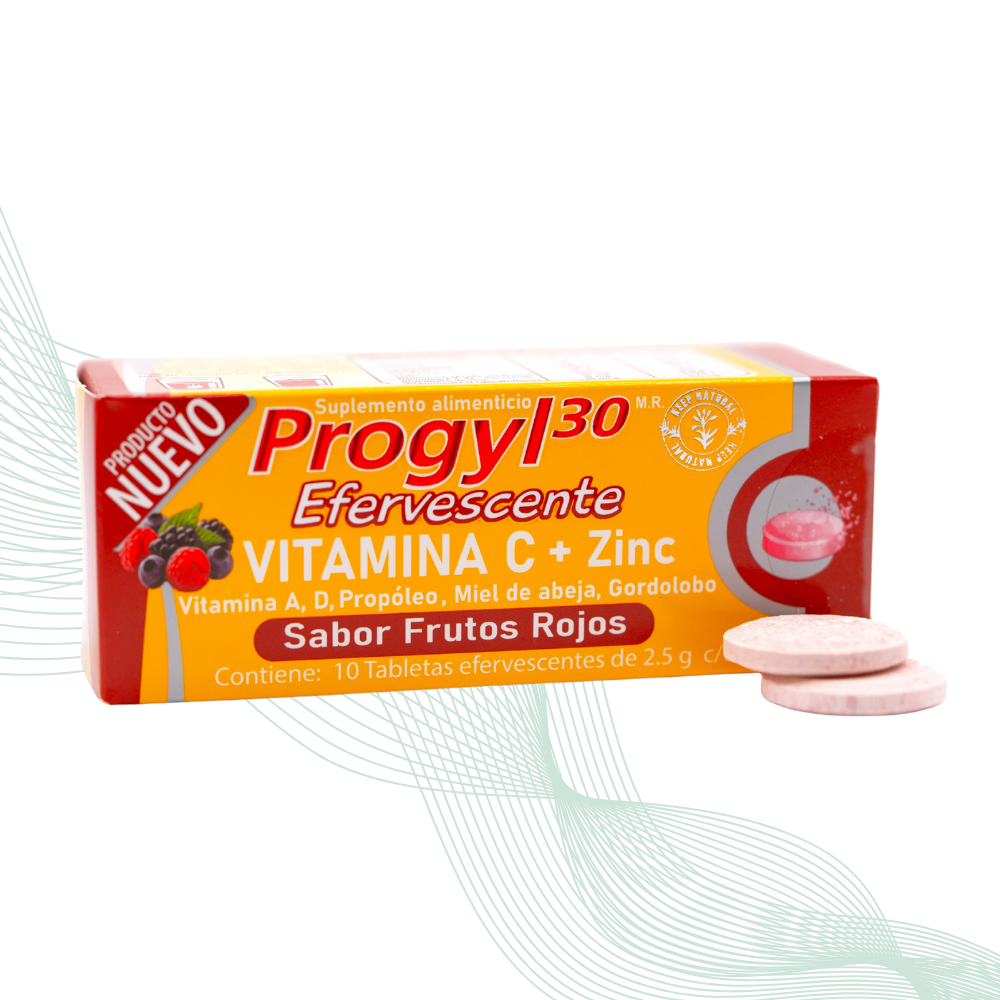 PROGYL 30 EFERVESCENTE FRUTOS ROJOS